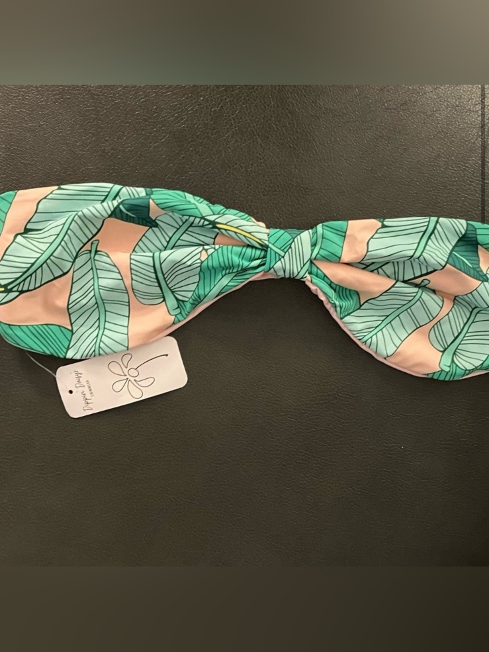 NEW Dippin’ Daisy’s Tropical Palm Leaf Strapless Bikini Top Size Large Beach